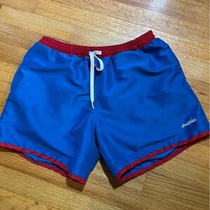 Chubbies Mens Swim Shorts Medium Blue Red No Lining Made in USA Patriotic (f6
